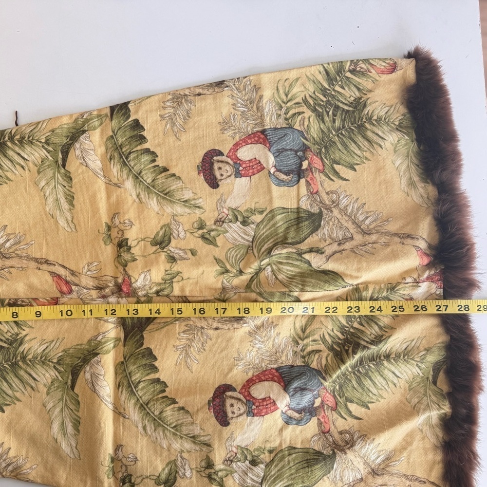 Vintage Trish Scully Monkey Palm Tree Faux Fur Collar Rhinestone Dress Girls 8 - Picture 10 of 11